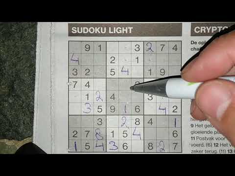 Tutorial, step by step how to solve this Light Sudoku puzzle (with PDF file) 07-05-2019 part 1 of 2