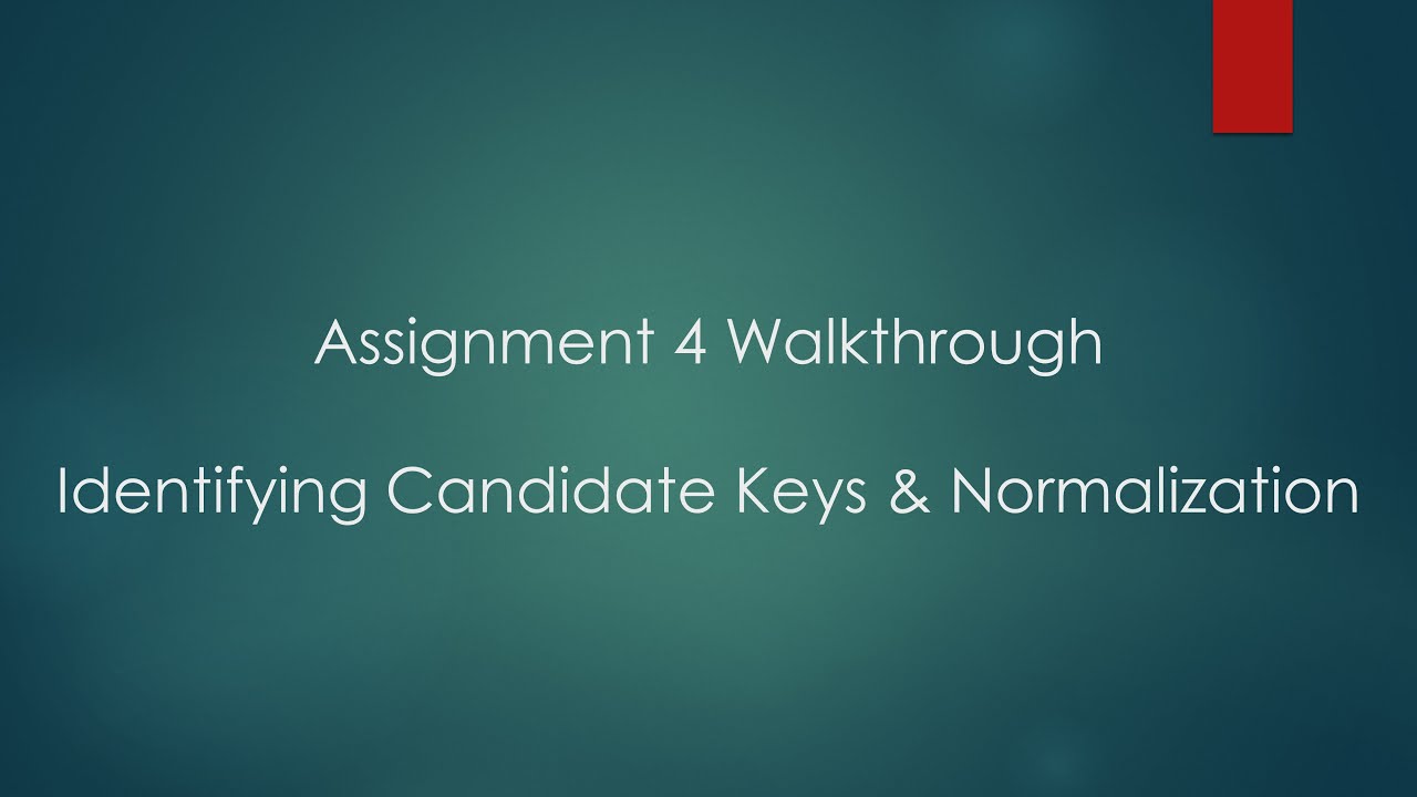 DB 1 Assignment 4 Walkthrough