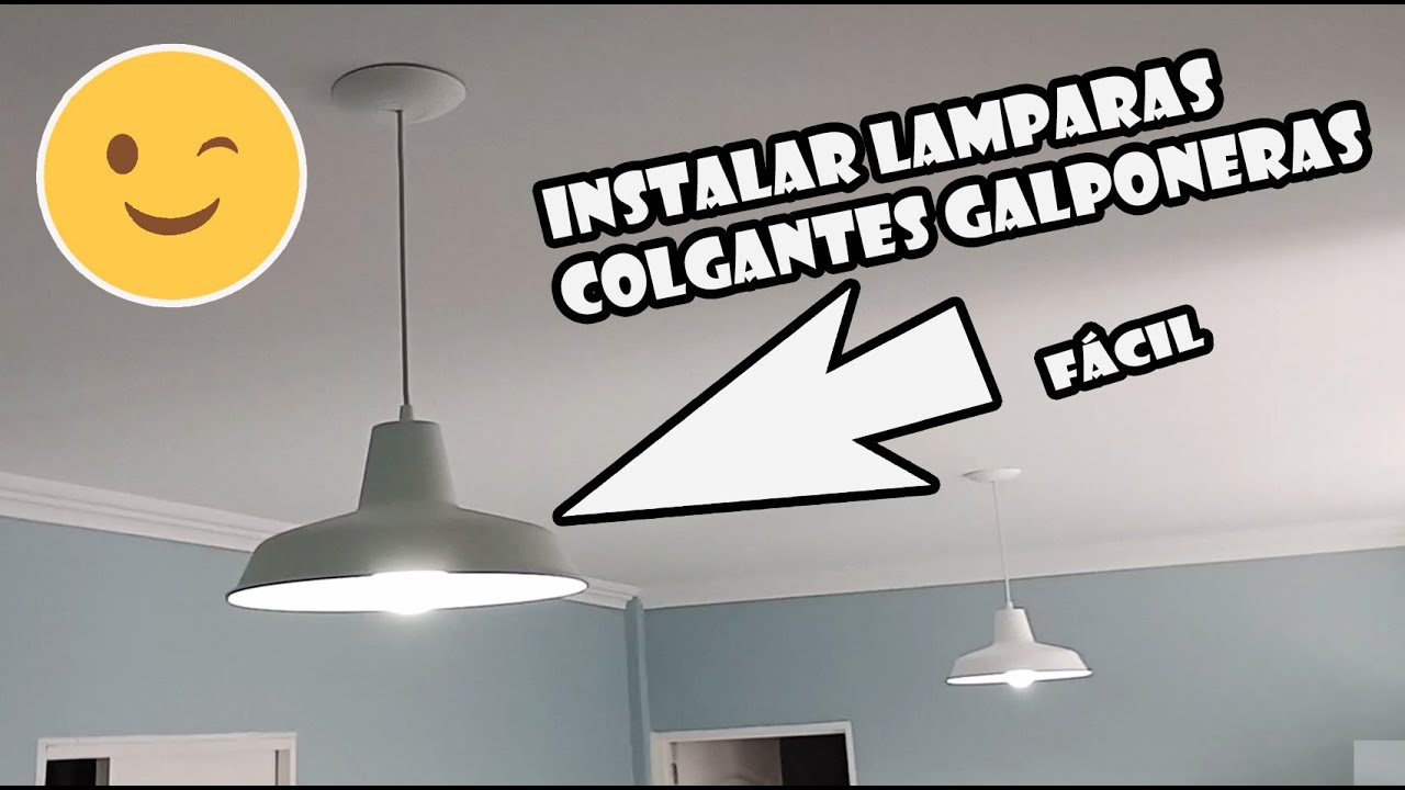 Como poner instalar lampara colgante / Instalación campana galponera / Conectar artefacto techo luz
