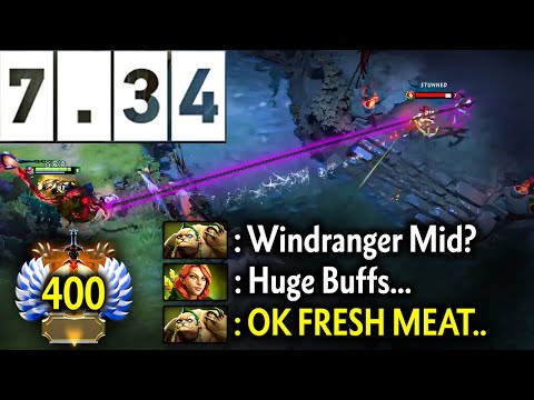 🔥It's so Brutal🔥Valve Buffed Windranger in 7.34 Patch? Hehe! Fresh Meat | Genius Pudge