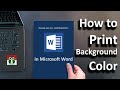 Print Background Color in Microsoft Word 