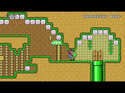 Wiggler Woods 1-1 by Phoenix - SUPER MARIO MAKER - NO COMMENTARY 1bi 1bj