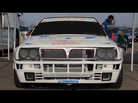 Lancia Delta HF Integrale 16v Turbo 380Cv "Group A" Powerslide with overrevs on track!
