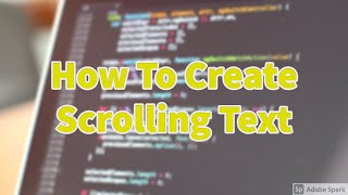 How To Create Scrolling Text In Html