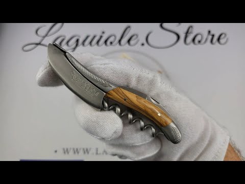 Laguiole Corkscrew with Chiseled Bolsters - Olivewood