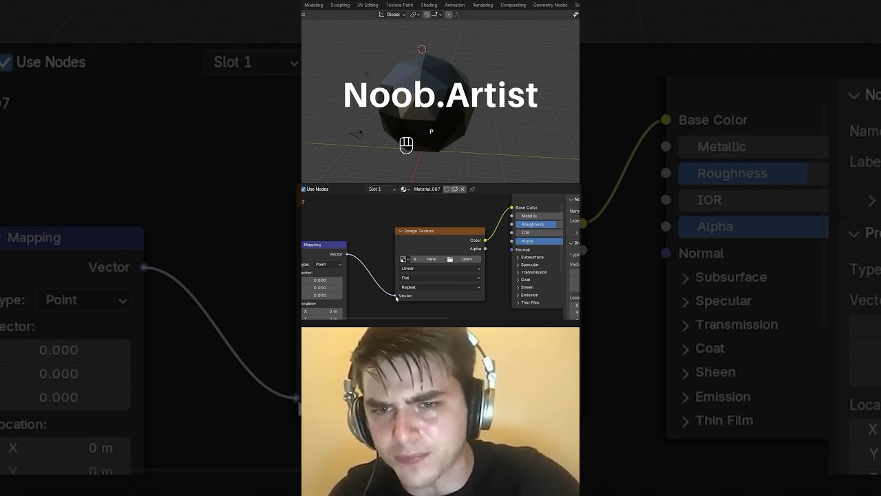 Noob vs Pro artist: adding image texture #blendertutorial #blender #blendercommunity #blender3d #b3d