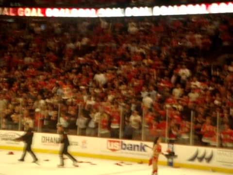 Patrick Kane HAT TRICK from GAME # 6 Chicago Blackhawks VS Vancouver BEHIND THE VANCOUVER BENCH!!!!