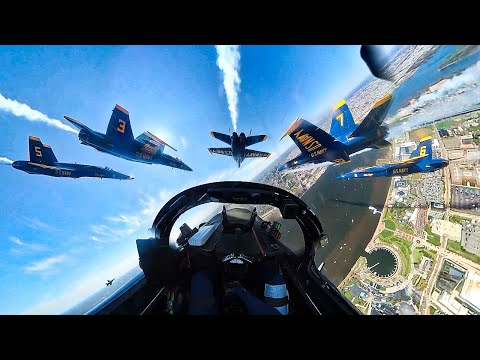 360 Cockpit View: Blue Angels & Thunderbirds Formation Flights to Honor COVID-19 Frontliners in USA