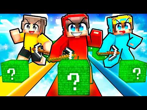 Playing an ADMIN LUCKY BLOCK RACE in Minecraft