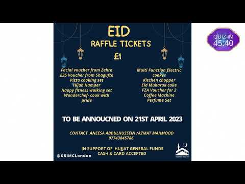 Eve 25th Ramadhan - Saturday - 15/04/2023
