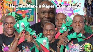 How To Make A Paper Chameleon #kidspapercrafts #chameleonart #summercrafts