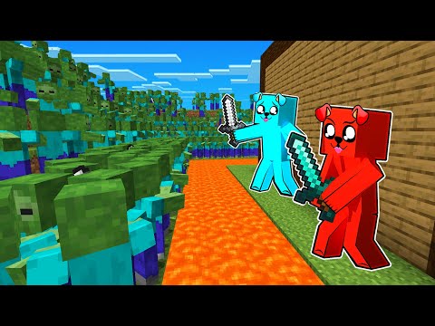 1000 ZOMBIE vs TAJNA BAZA w Minecraft!