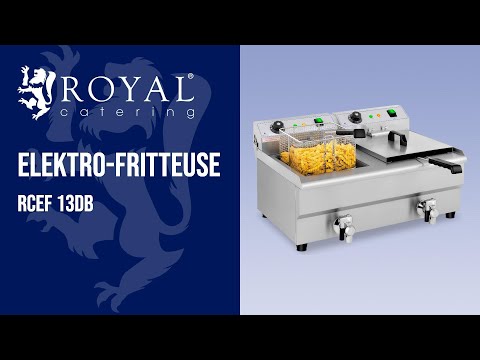 Video - Elektro-Doppel-Fritteuse - 2 x 13 l - 6400 W - Ablasshahn - Royal Catering