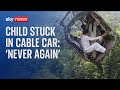 Pakistan: Child stuck in cable car 'never wants to get on one again'