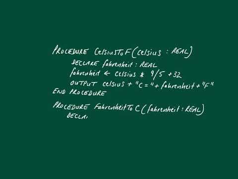 CIE 9608 2.3.6 Pseudocode - Procedures