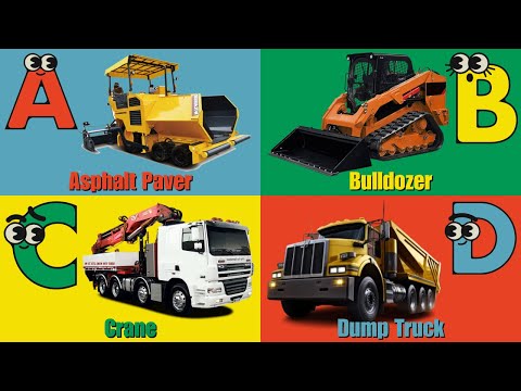 ABC Construction Vehicles Song 🚧🚜 | Learn Alphabet with Diggers & Dump Trucks for Kids!