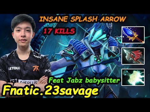 Fnatic.23savage [Drow Ranger] Insane Arrow Damage Aghanim's Scepter Dota 2 pro Gameplay