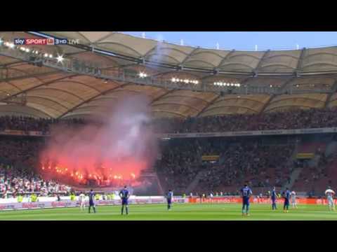 VfB Stuttgart - Karlsruher SC | Pyroshow der KSC Ultras 09.04.2017