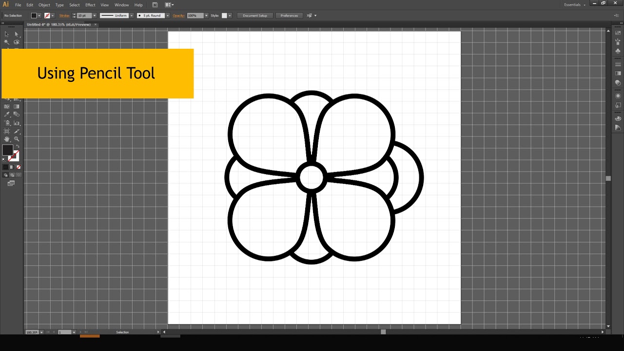 How to Draw Anemone, flower Vector Icon - Illustrator Tutorial