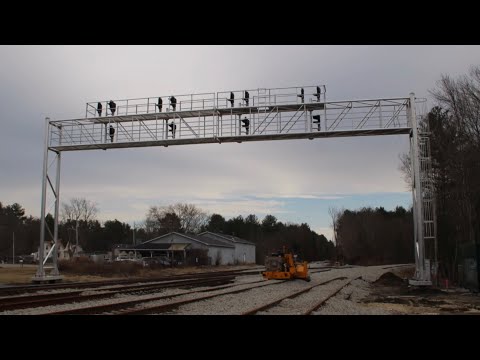 South Coast Rail: Signal bridge at Myricks Junction 2/20/2023