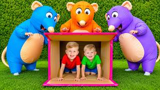 Kids vs Funny Rats! House Cleaning Story