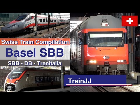 🇨🇭 4K Swiss Train compilation Basel SBB | Re 460 - IC 2020 - RABDe 500 - ETR  610 - ICE - Trenitalia