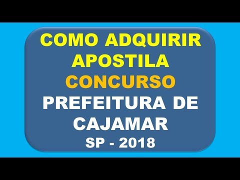 Baixar Apostila Concurso Prefeitura de Cajamar - SP 2018