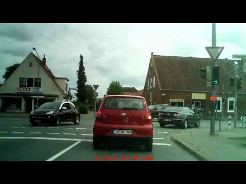 Stauumfahrung auf der A1 beim Dreieck Stuhr (über Nebenstrecken Richtung Osnabrück)