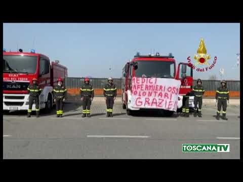 2020-03-28 PISA - CORONAVIRUS, SOLIDARIETÀ VVF A CISANELLO