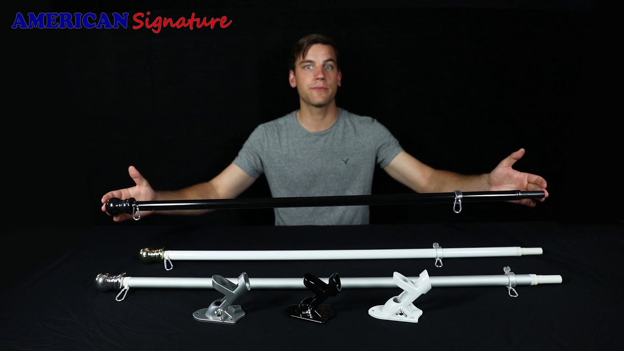 Tangle Free Flag Poles and Flagpole Brackets - 2018 New Design by American Signature