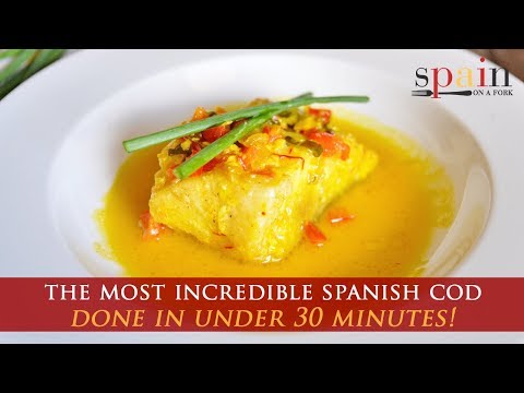 Spanish Cod with White Wine Saffron Sauce