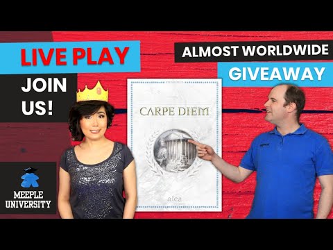 LIVE - Carpe Diem  (2020 Ed.) Board Game -  Playthrough & (Almost) Worldwide Giveaway