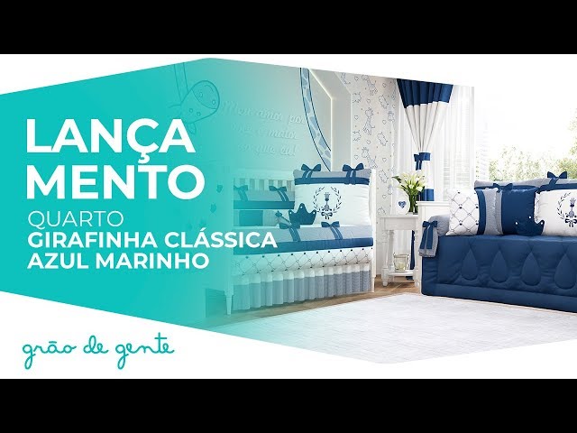 Quarto de Bebê Girafinha Clássica Azul Marinho - Grão de Gente