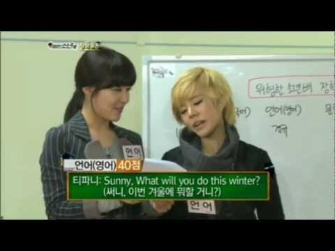 120122 SNSD - Funny cut, Tiffany & Sunny speaking English