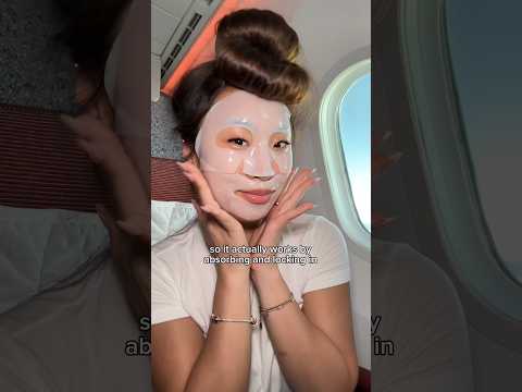 Using the VIRAL OVERNIGHT MASK on my LONGEST flight yet?!😱🤩 #kbeauty #koreanskincare #skincare