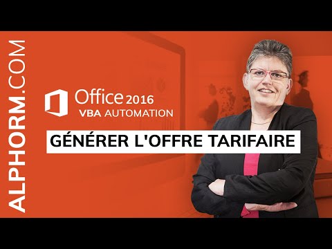 Comment générer l offre tarifaire sous Office 2016 VBA Automation