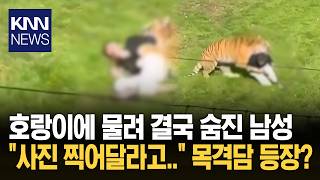"이어폰 끼고 춤추다 갑자기..." 호랑이에 물린 남성 목격담 등장 / KNN