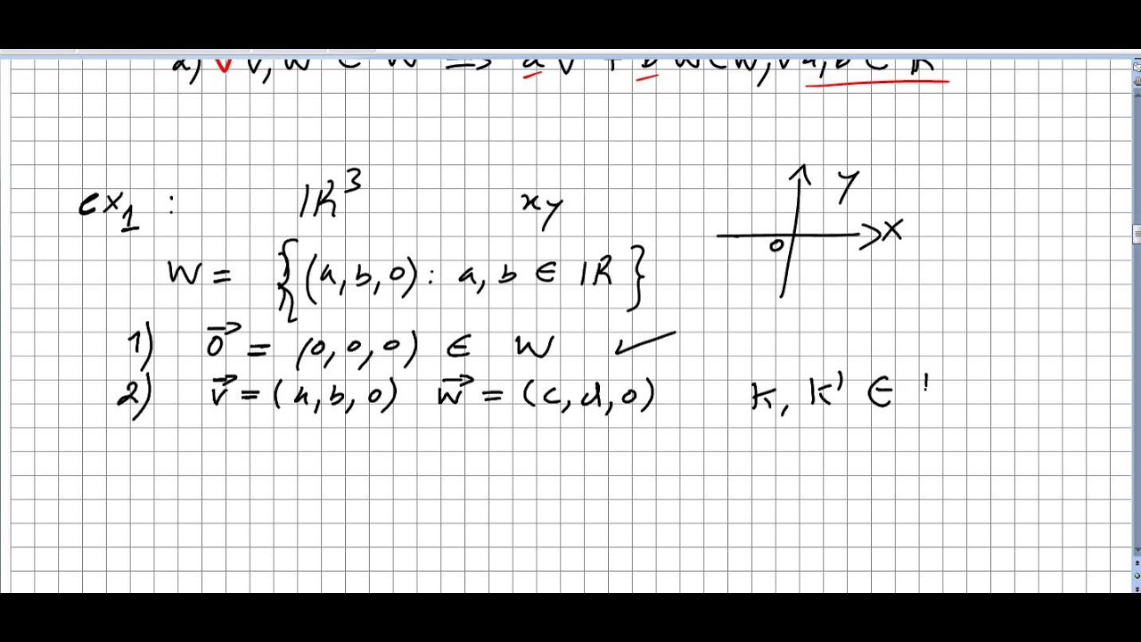 Linear Algebra 118, Subspace of a Vector Space exercises 1
