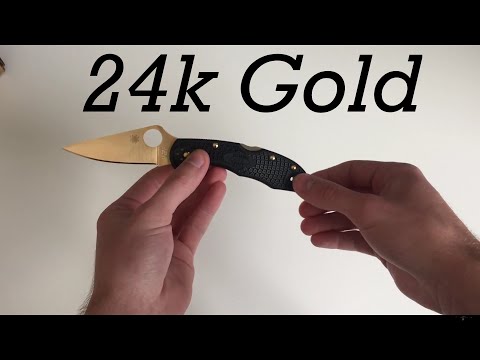 Spyderco Delica 4 24k gold plated unboxing . Texas tool crafters