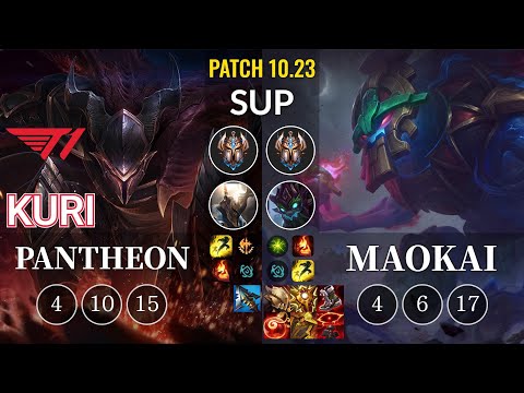 T1 Kuri Pantheon vs Maokai Sup - KR Patch 10.23