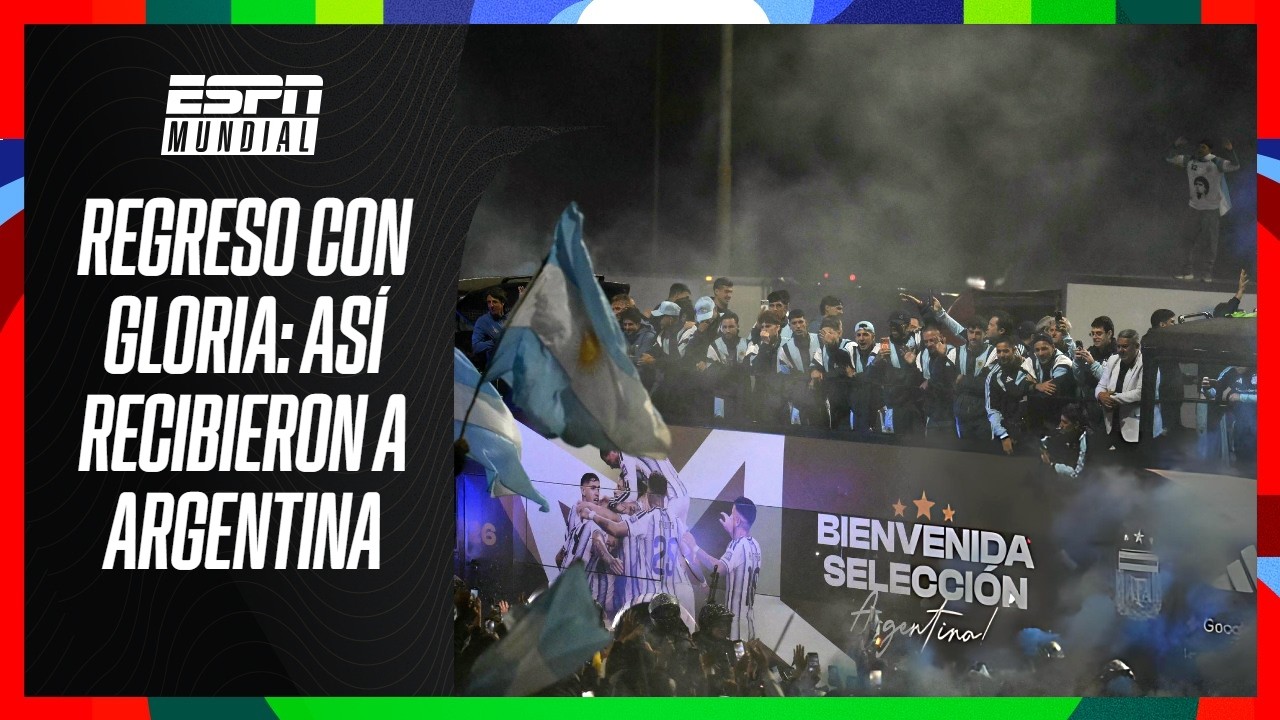 ¡HÉROES IGUAL! ARGENTINA FUE RECIBIDO POR UNA MULTITUD EN SU LLEGADA A EZEIZA | #ESPNMundial