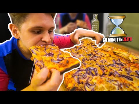 XXL PIZZA EATING 😵🤢 - 1 METER PIZZA CHALLENGE 🍕