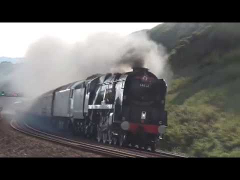 34052  Lord Dowding  and 47501 at Dawlish Warren