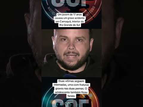 Um jovem de 17 anos causou um grave acidente em Camaquã, interior do Rio Grande do Sul.