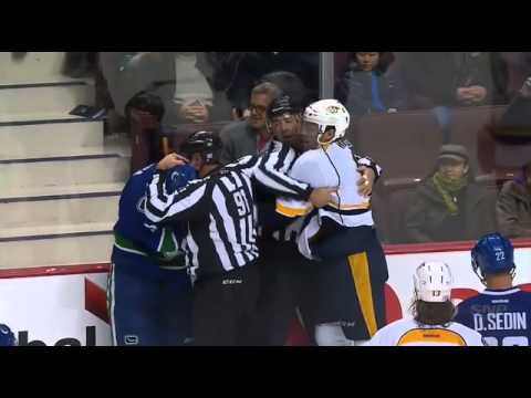 Luca Sbisa hit on Taylor Beck, fight with Shea Weber 11/02/14