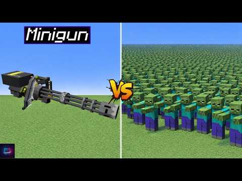 100,000 Zombies vs TaCZ Minigun – INSANE Minecraft Mob Battle! 😱🔥