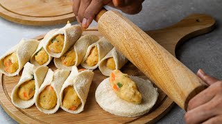 Don't Waste Leftover Bread, Make This Delicious Snack Recipe | Bread Pizza Roll | Bread Aloo Roll