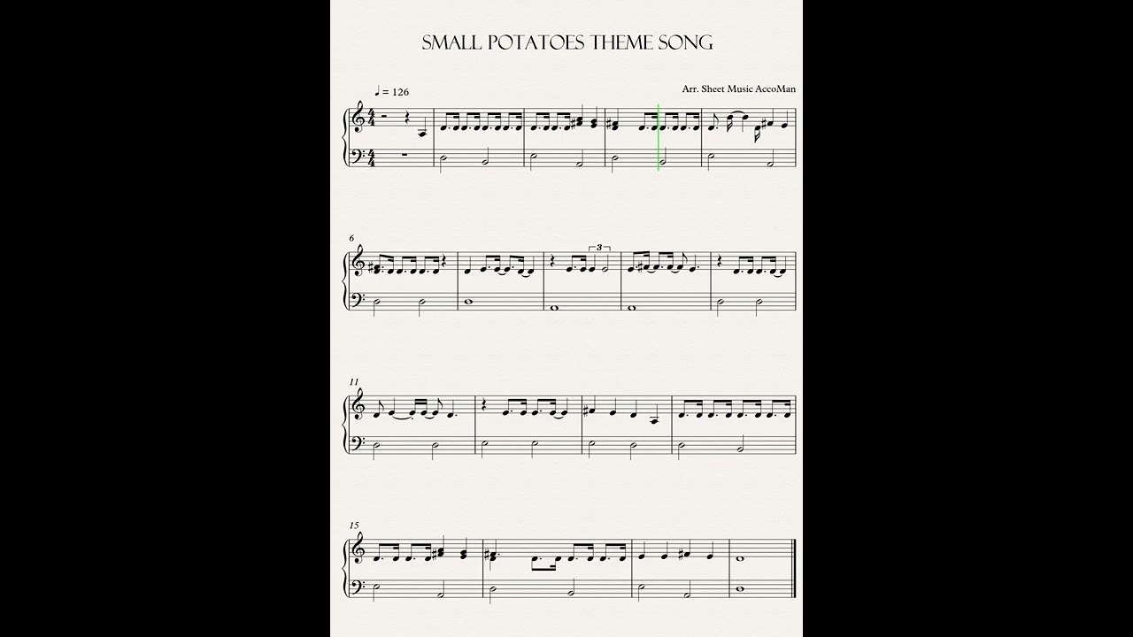 Small Potatoes Theme Song Sheet Music