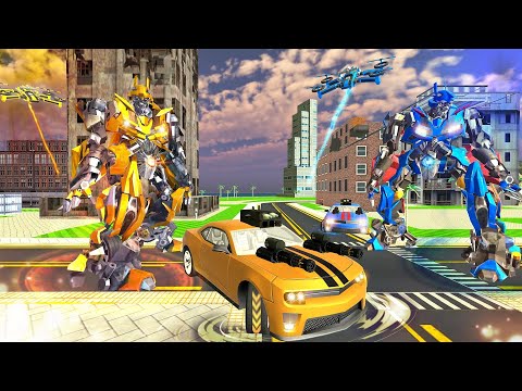 Optimus Prime Multiple Transformation Jet Robot Car Game - Android Gameplay
