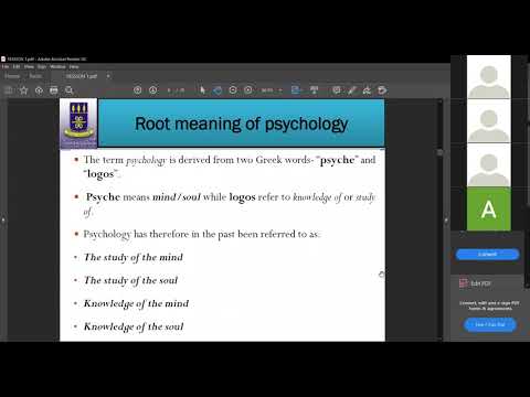 INTRODUCTION TO PSYCHOLOGY Session 1